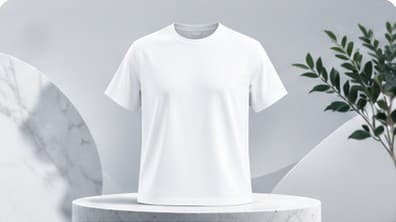 White SevaWear t-shirt on a marble stand (placeholder image)